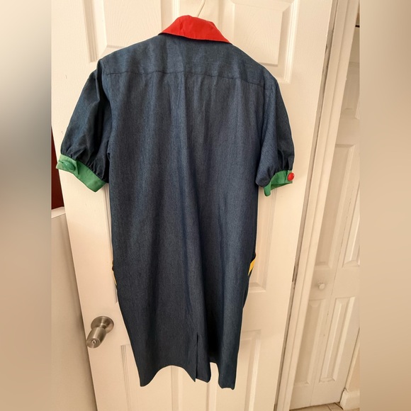 VINTAGE ANNE CRIMMINGS UMI Collections Silk Dress Multicolor with Red Collar - Picture 4 of 8